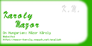 karoly mazor business card