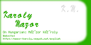 karoly mazor business card